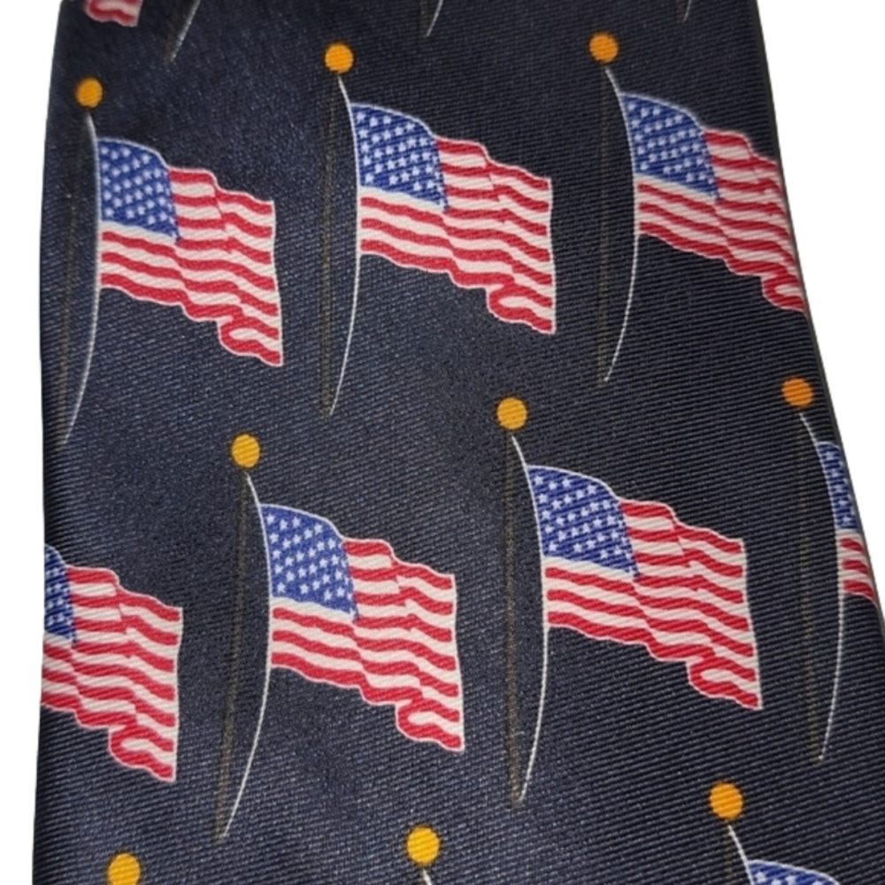 𝅺men's Americana necktie. Patriotic, flags. 100%silk. Handmade